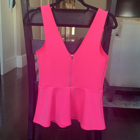 Express Neon Pink Fit & Flare Tank Top - Picture 5 of 7